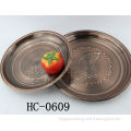 Hot Copper flower plate/grape stamp tray/ stainless steel round tray